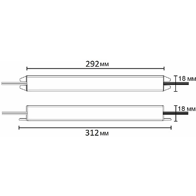 Блок питания Indoor 48W/24V, серия 2, тонкий, AKS - фото 2