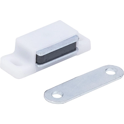 Защелка магнитная мебельная малая AKS белая (присадка планки-33мм) - фото 1