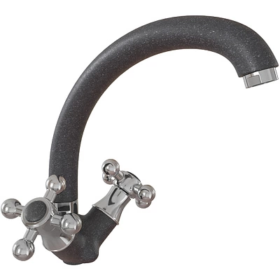 Смеситель для кухни высокий, латунь, GS-008, черный мат, Gamma Stone - фото 1