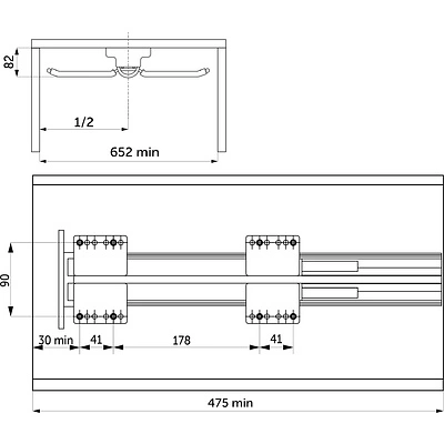 Выдвижная вешалка для брюк BRUNO крепл.верх./двойная 642*470*82, графит PRIME by AKS - фото 2