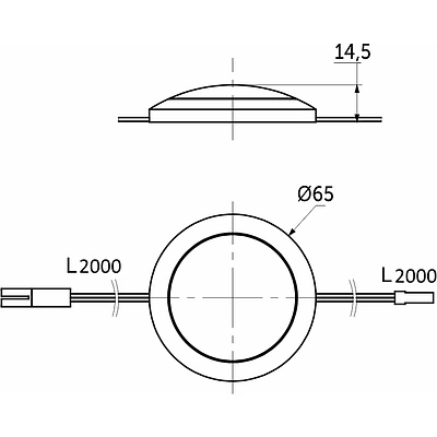 Выключатель ножной, в сборе c проводами, плоский, 12/24V, 36/72W, AKS - фото 2
