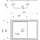 Мойка мраморная, прямоугольная одночашевая, 575*470мм, черный, врезная, Berge - фото 2