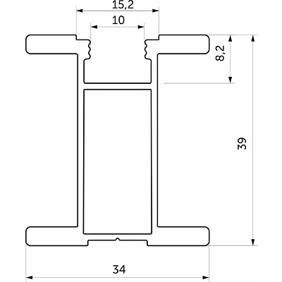 Профиль алюминиевый SENATOR черный глянец вертик. Н-образный L-5300 мм АЛЮТЕХ - фото 3