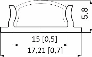 Профиль алюминиевый накладной, гибкий, Slim (3 м.), цвет алюминий, AKS - фото 2