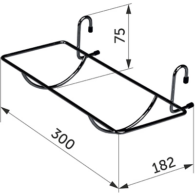 Корзина на трубу d16 для бумаги малая, CWJ115B хром AKS - фото 2