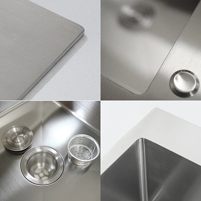 Мойка н/сталь, квадратная одночашевая, 500*500мм, cатин, врезн на/вровень столешнице, AKS (3,2мм) - фото 4