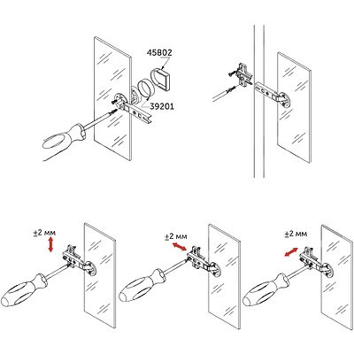 Петля д/стекла накладная с пружиной h0 slide-on AKS (овальная заглушка хром) - фото 7