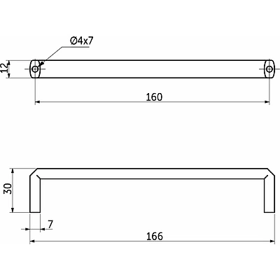 Ручка меб. скоба мет. WINDSOR 160 брашированное золото, AKS - фото 2
