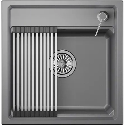 Мойка кварц, прямоугольная, KS-5002, 500*510мм, алюминиум, на столешницу, Granula - фото 1