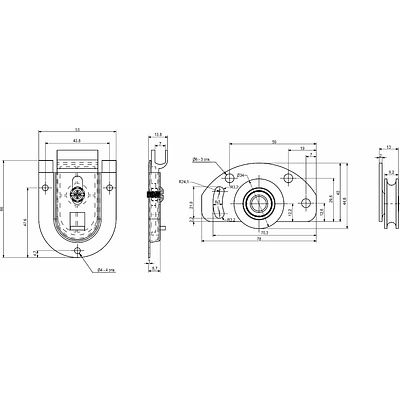 Комплект FAST для 1 раздвижной двери AKS 50 кг (ролики верх и низ, саморезы) - фото 2