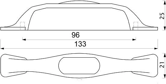Ручка меб. скоба мет. OREO 96 черный матовый+белый, AKS - фото 2