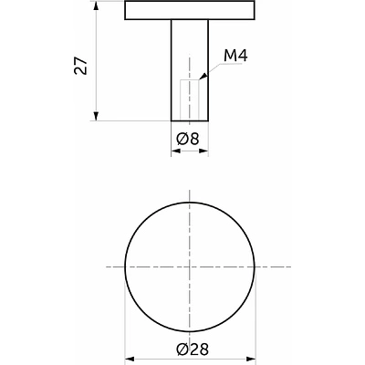Ручка меб. кнопка мет. PUNTO черный матовый, AKS - фото 2