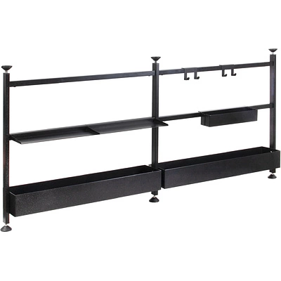 Комплект квадратного релинга h=576-635мм L1245мм двойной черный AKS - фото 1