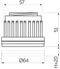 Заглушка на трубу d60, черный AKS - фото 2