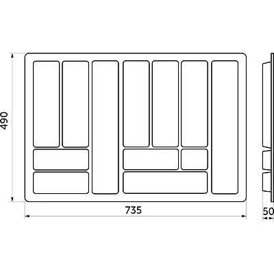 Лоток для столовых приборов 800 COMFORT (735*490), металлик РП - фото 2