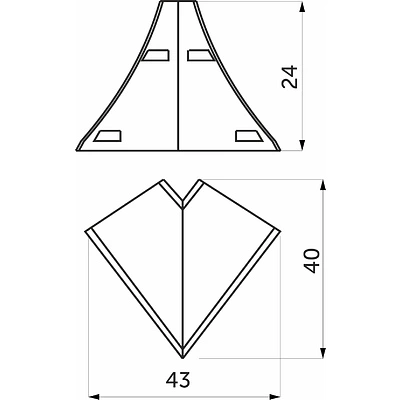 Уголок ПВХ наружный к плинтусу LР NZ черный (55) EL-MECH-PLAST - фото 2