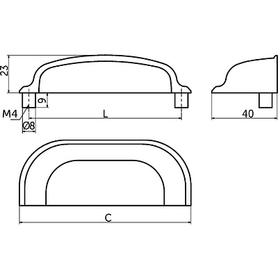 Ручка меб. скоба мет. PRIMA 96 брашированное золото, AKS - фото 4