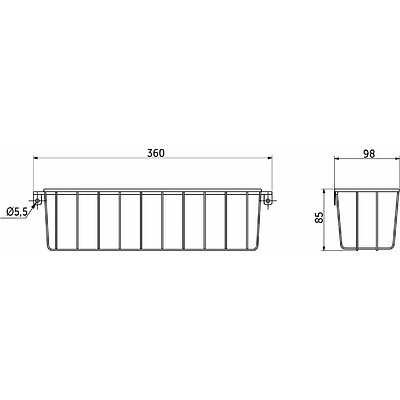 Корзина подвесная (для моющих средств) 360*98*85, эф.хрома REJS - фото 2