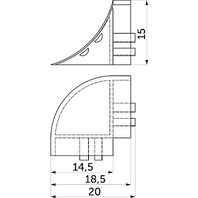 Уголок ПВХ наружный к плинтусу АР494 чёрный глянец (202) THERMOPLAST - фото 2