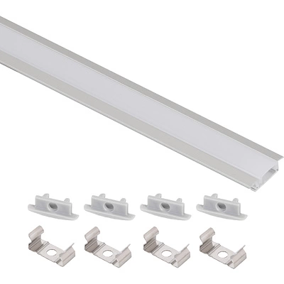 Профиль алюминиевый врезной LIRA-1707 с экраном, цвет алюминий, 2м, AKS (в комплекте 4 заглушки и 4 крепления) - фото 3