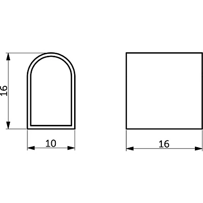 Заглушка для гибкого неона 8*16мм, торцевая, AKS - фото 2