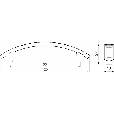 Ручка меб. скоба пластик. PS06/C6 96 металлик AKS - фото 2
