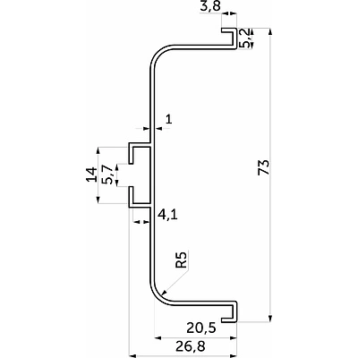 Профиль алюм. GOLA C-образный, 2.75м, черный AKS - фото 2