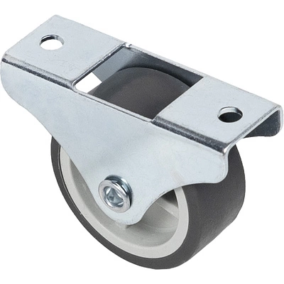 Ролик меб. c рез.ободом d40 h43 прямоходящий, черный AKS - фото 1