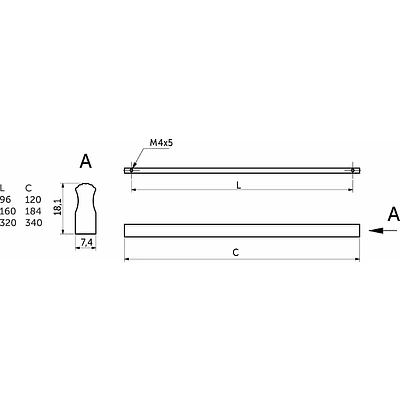 Ручка меб. скоба алюм. ENIGMA 320 черный матовый, AKS - фото 2