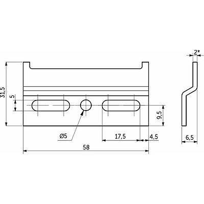 Шина для навесов L=58мм (2,0мм) (уп/100шт), AKS - фото 2