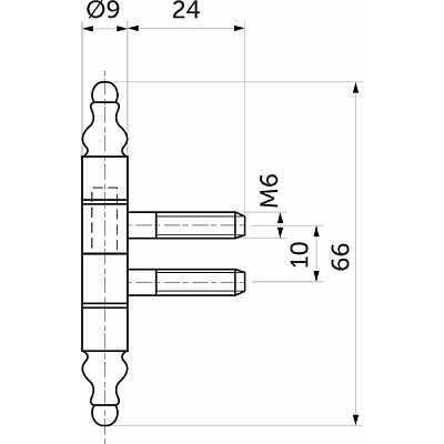 Петля карточная/штыревая 50*9*66мм золото LEBA - фото 2