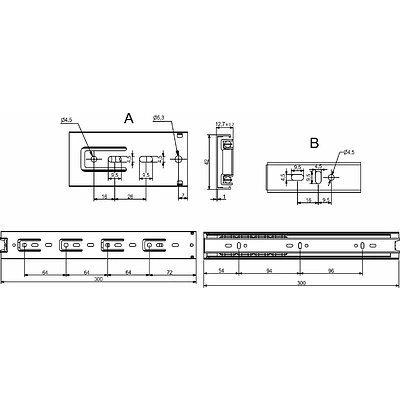 Направляющая шариковая L-300 h=42 GRIDLI B - фото 2