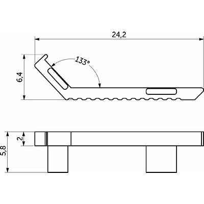 Комплект заглушек металлич. к ручке-профилю KASKAD-18 (левая+правая) серебро AKS - фото 2