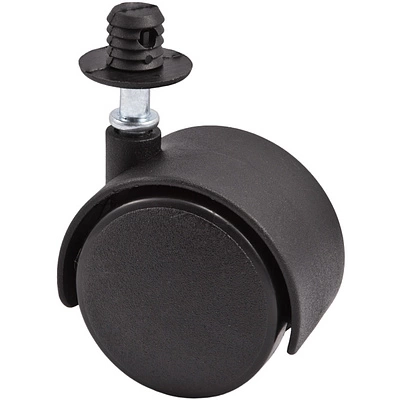 Колесо меб. пласт. d40 со штоком и втулкой, черный AKS - фото 1