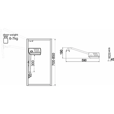 Подъемный механизм складной В AKS PLUS HERMES серый 6,1-7,0 кг - фото 2