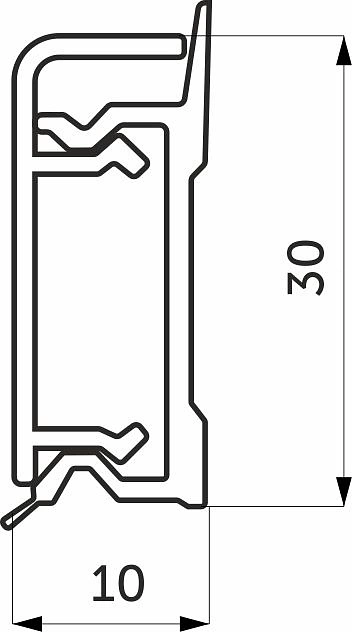 Плинтус ПВХ к столешнику AP630 алюминий (1200) THERMOPLAST (1шт=3м.п.) - фото 2