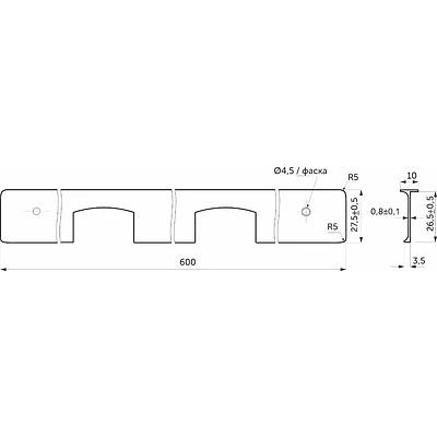 Планка угловая к столешнице 26 СОЮЗ алюминий AKS - фото 2