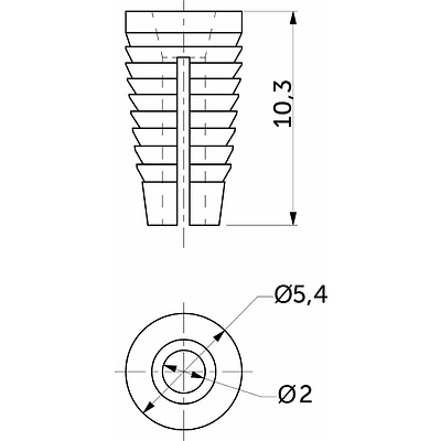 Втулка под саморез на полосе 5*10, пластик, белая (уп/1тыс.шт) AKS - фото 2