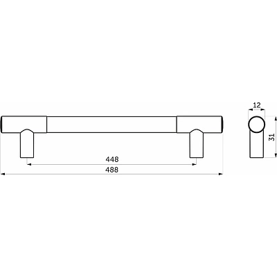 Ручка меб. скоба пластик. PS15/C15 448 хром+металлик AKS - фото 2