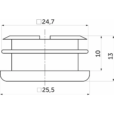 Заглушка для квадр. трубы 25*25 QUADRO, черный AKS - фото 2