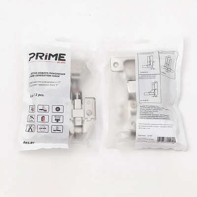 Петля внутренняя с доводчиком 45мм h0 clip-on PRIME by AKS 3D (саморезы, заглушки) (упак. = 2 шт.) - фото 5