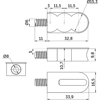 Стяжка Genifix с евровинтом 6,0*12, белая (уп/ 10 шт) AKS - фото 2