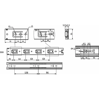 Направляющая шариковая L-300 h=35 AKS A - фото 2