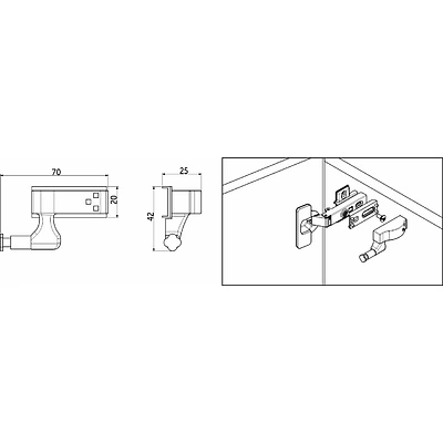 Накладка для мебельных петель (Светильник светодиодный Night, 0,25W, 12V), AKS - фото 2
