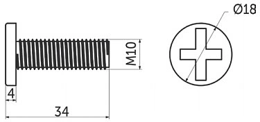 Болт к опоре кухонной пласт., черный (1 уп. = 0,2 тыс.шт.) AKS - фото 2