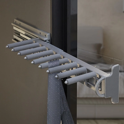 Выдвижная вешалка для галстуков BRUNO крепл.бок./правое 168*470*118, графит PRIME by AKS - фото 5