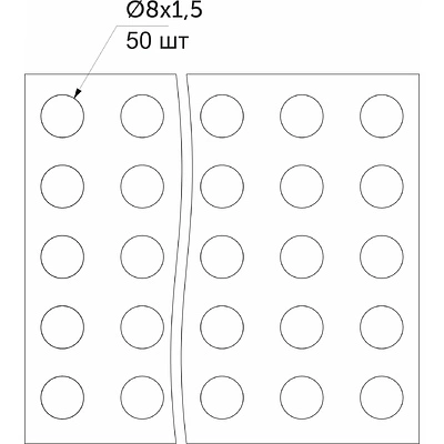 Отбойник силиконовый d8 h=1,5 AKS (лист = 50 шт.) белый - фото 2