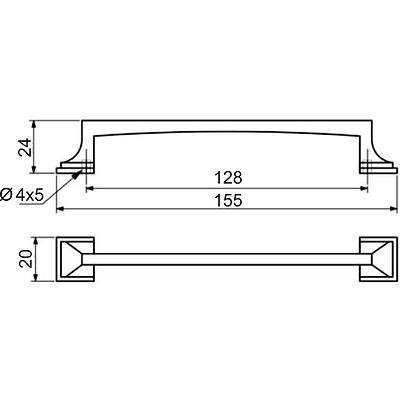 Ручка меб. скоба мет. KATRINA 128 античный никель, AKS - фото 2