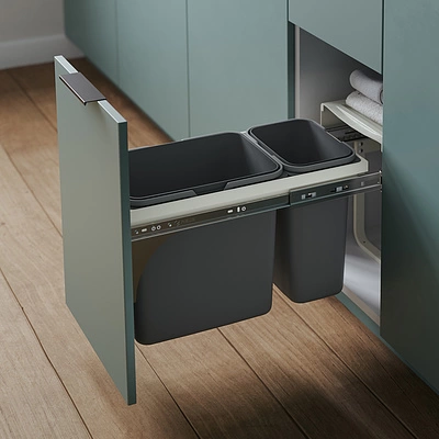 Мусорные контейнеры выдвижные 300 JC603 (1*7LT, 1*15LT), серый REJS - фото 3