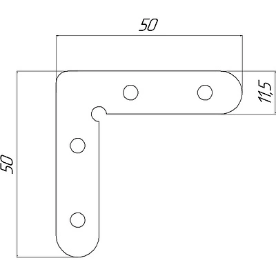 Соединительный угол для ал. профиля, 50х50х11,5мм - фото 2
